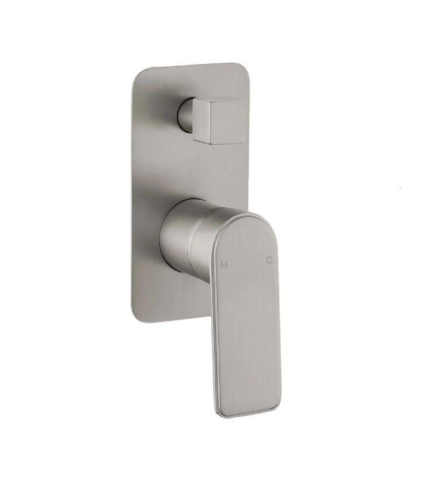 HC Bateau Brushed Nickel Rectangle Wall Mixer With Diverter