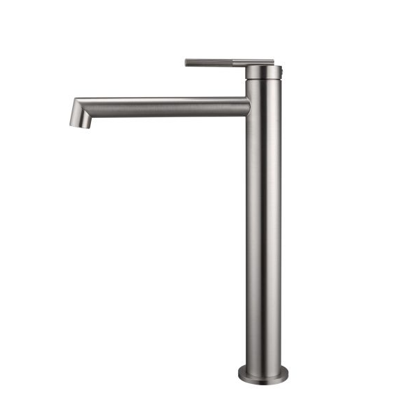 CADDENCE Series Brushed Nickel Round Tall Basin Mixer - HD reno