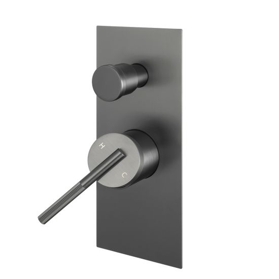 CADDENCE Series Brushed Gun Metal Grey Wall Mixer with Diverter - HD reno