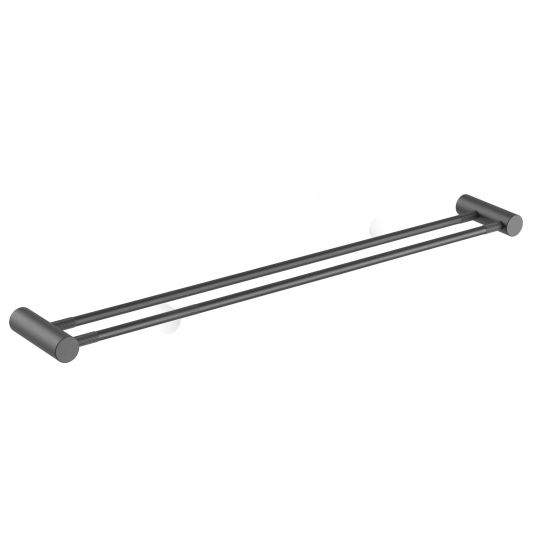 CADDENCE Series Brushed Gun Metal Grey Double Towel Rail 800mm - HD reno