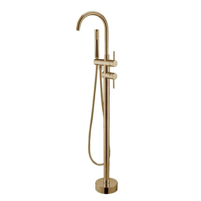 Aquaperla Chrome/Matt Black/Brushed Nickel/Gunmetal Grey/Brushed Gold Solid Brass With Handheld Shower Freestanding Bath Mixer - HD reno