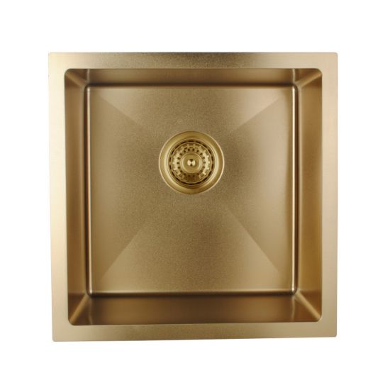 440x440x205mm ACA 304 Stainless Steel Round Corner Handmade Single Bowl Sink - HD reno
