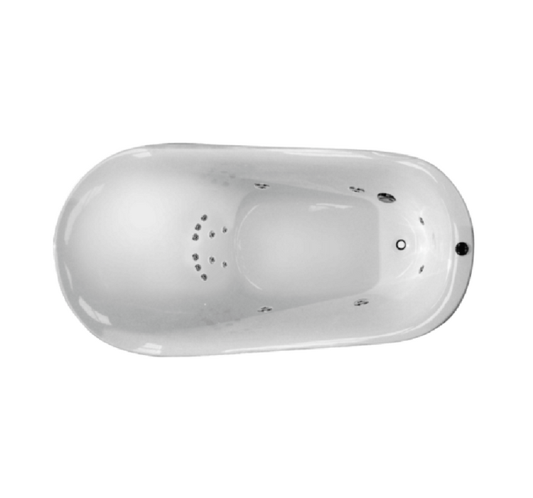 FS21 1800*900*800mm White Oval 12 Jets Acrylic Freestanding Spa Bathtub - HD reno