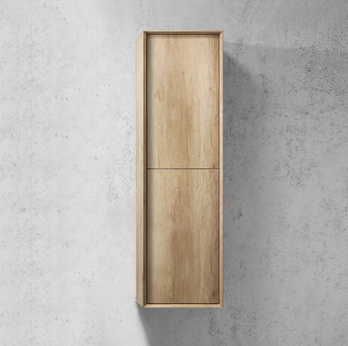 1200mm Bondi Natural Oak Wall Hung Vanity and Tall Boy and Shaving Cabinet