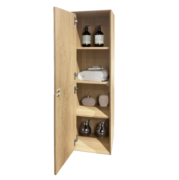 1800mm Bondi Natural Oak Wall Hung Vanity and Tall Boy and Shaving Cabinet