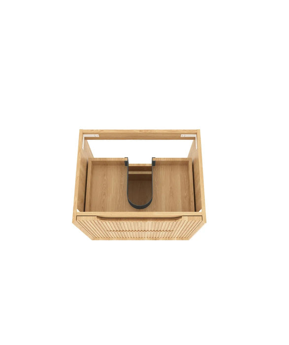 600-1500*550*460mm OTTI Byron Fluted Woodland Oak High Moisture Resistant Plywood Bathroom Cabinet Wall Hung Vanity