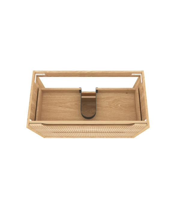 600-1500*550*460mm OTTI Byron Fluted Woodland Oak High Moisture Resistant Plywood Bathroom Cabinet Wall Hung Vanity