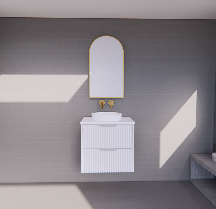 600-1800*450*550mm ABS Bali Matt White MR Melamined Board Panel With PVC Coating Fluted Wall Hung Vanity - HD reno
