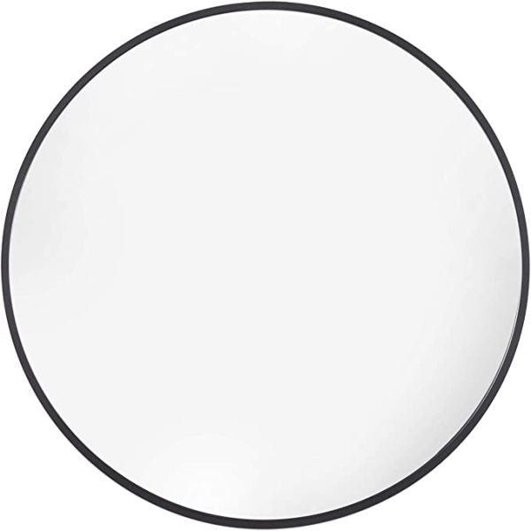 600*600*38mm Mercio Matt Black Steel Copper-free Glass Round Framed Mirror