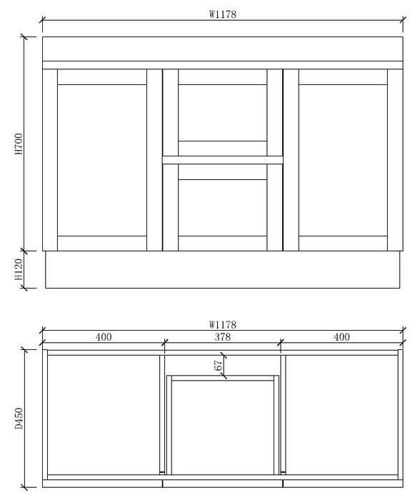 600-1500*450mm Concrete Grey Full Plywood Shaker Wall Hung Vanity With/Without Top - HD reno