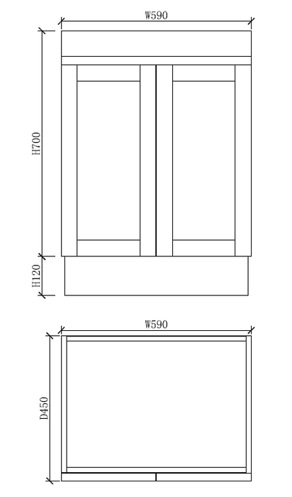 600-1500*450mm Concrete Grey Full Plywood Shaker Wall Hung Vanity With/Without Top - HD reno