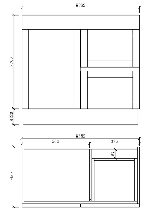 600-1500*450mm Concrete Grey Full Plywood Shaker Wall Hung Vanity With/Without Top - HD reno