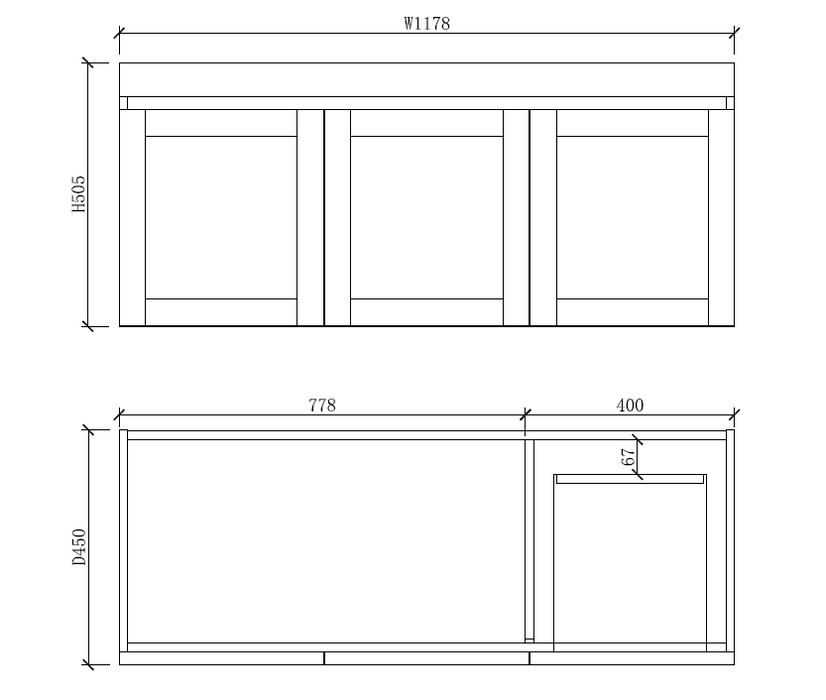 600-1500*450mm Concrete Grey Full Plywood Shaker Wall Hung Vanity With/Without Top - HD reno