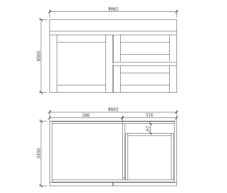 600-1500*450mm Concrete Grey Full Plywood Shaker Wall Hung Vanity With/Without Top - HD reno