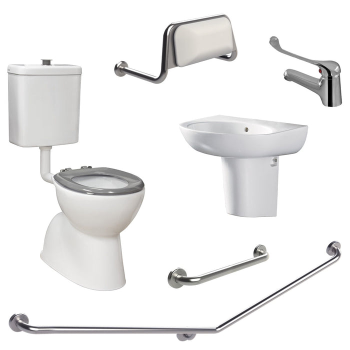 Fienza Accessible Toilet Care Kit With Left-Hand 40° Rail