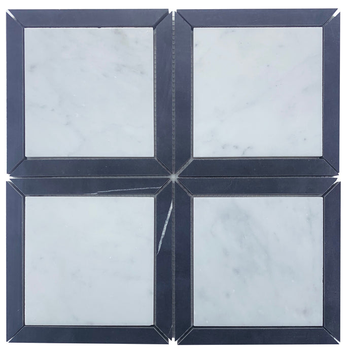 Carrara+Nero Border Honed