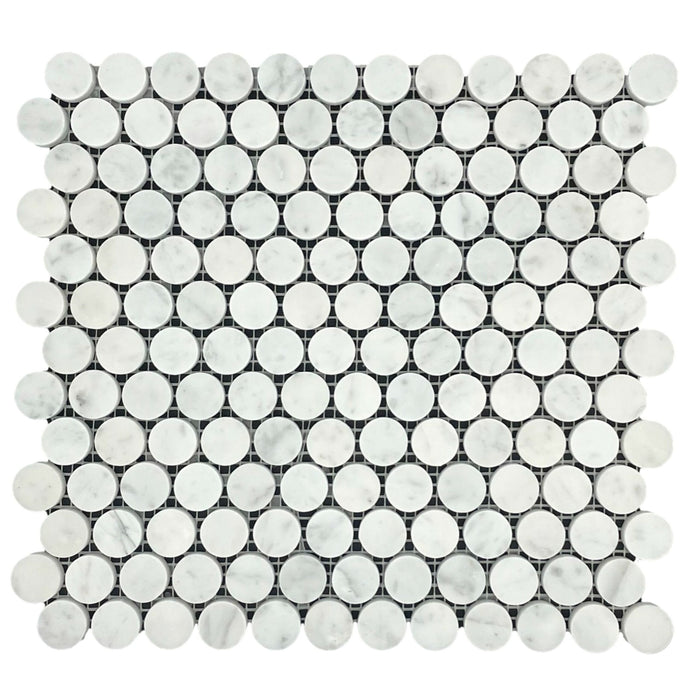 Carrara Penny Round Honed