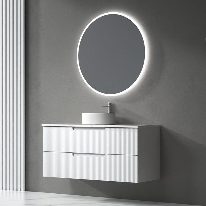 600-1800*460*540mm Aulic Verona Mark II Matt White Wall Hung Fluted Vanity - HD reno