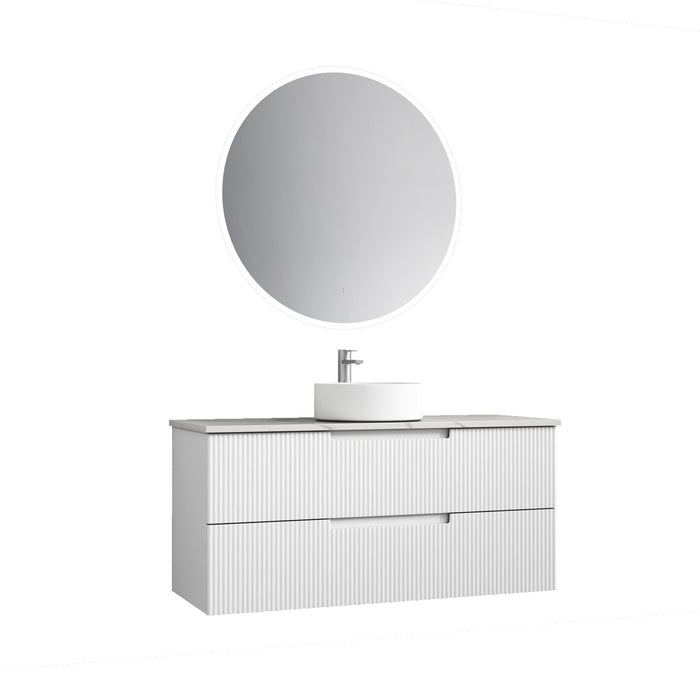 600-1800*460*540mm Aulic Verona Mark II Matt White Wall Hung Fluted Vanity - HD reno