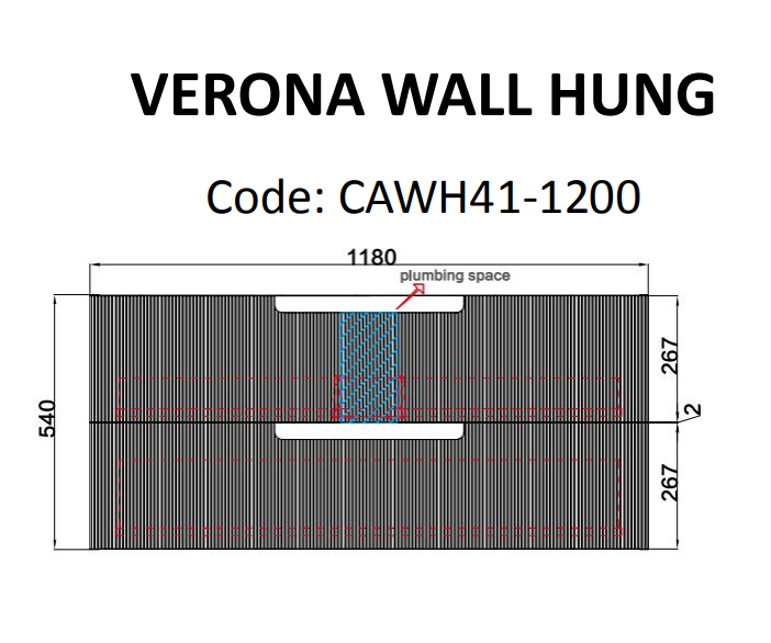 600-1800*460*540mm Aulic Verona Mark II Matt White Wall Hung Fluted Vanity - HD reno