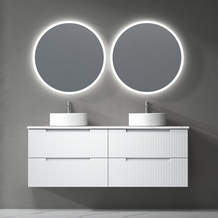 600-1800*460*540mm Aulic Verona Mark II Matt White Wall Hung Fluted Vanity - HD reno