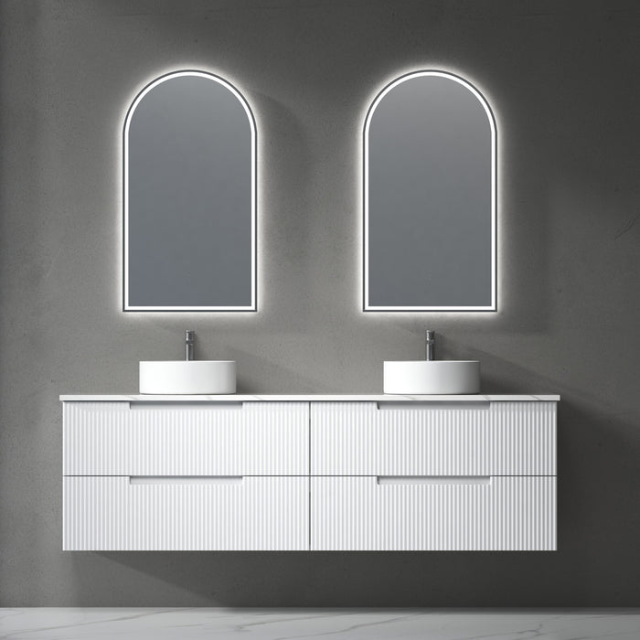600-1800*460*540mm Aulic Verona Mark II Matt White Wall Hung Fluted Vanity - HD reno
