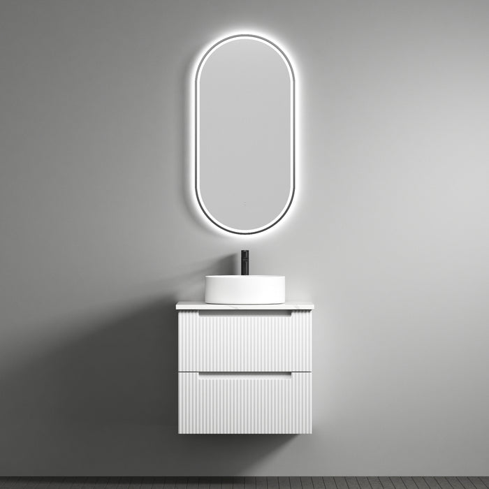 600-1800*460*540mm Aulic Verona Mark II Matt White Wall Hung Fluted Vanity - HD reno