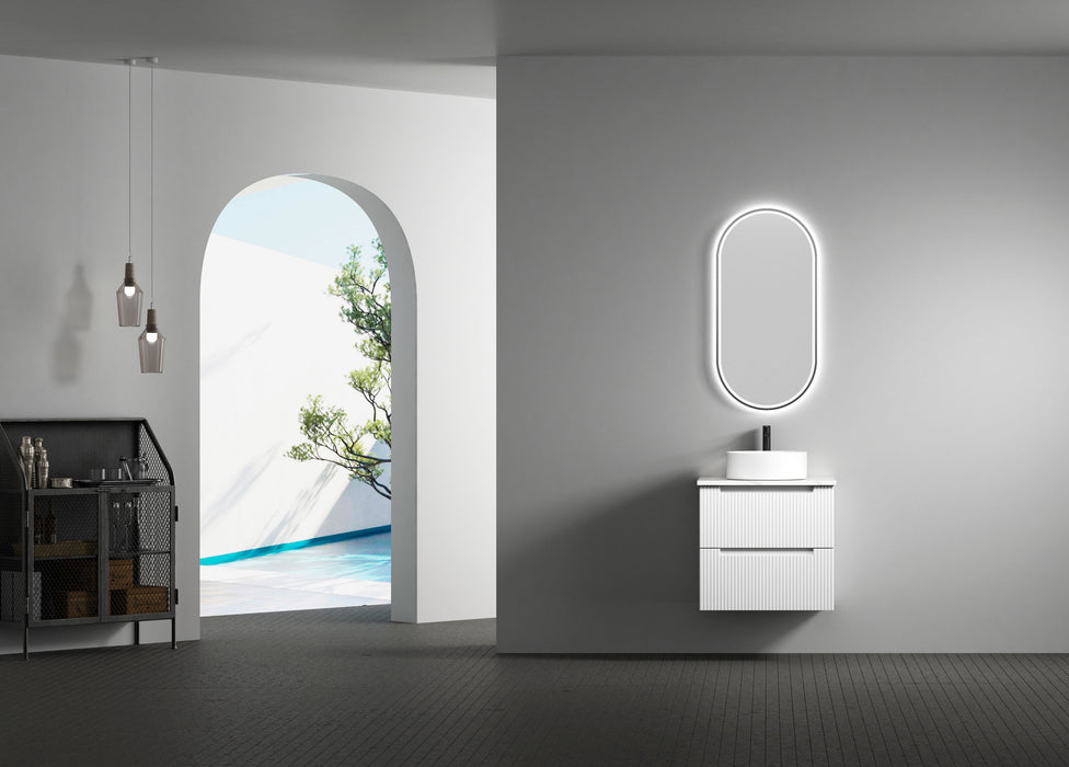 600-1800*460*540mm Aulic Verona Mark II Matt White Wall Hung Fluted Vanity - HD reno