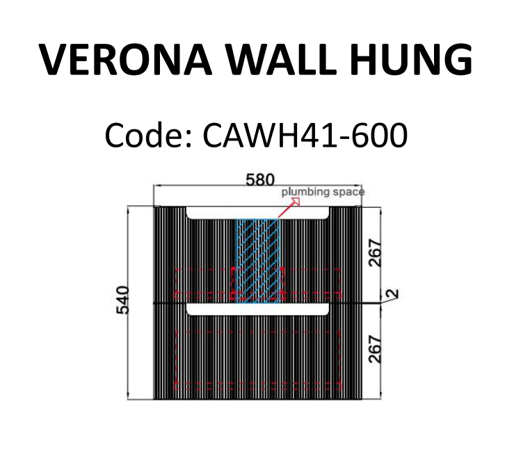 600-1800*460*540mm Aulic Verona Mark II Matt White Wall Hung Fluted Vanity - HD reno