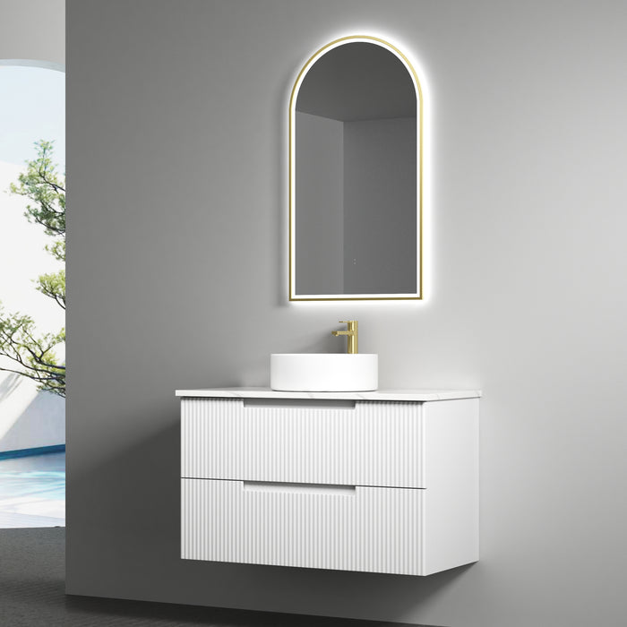600-1800*460*540mm Aulic Verona Mark II Matt White Wall Hung Fluted Vanity - HD reno