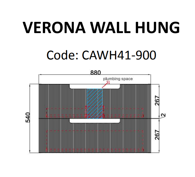 600-1800*460*540mm Aulic Verona Mark II Matt White Wall Hung Fluted Vanity - HD reno