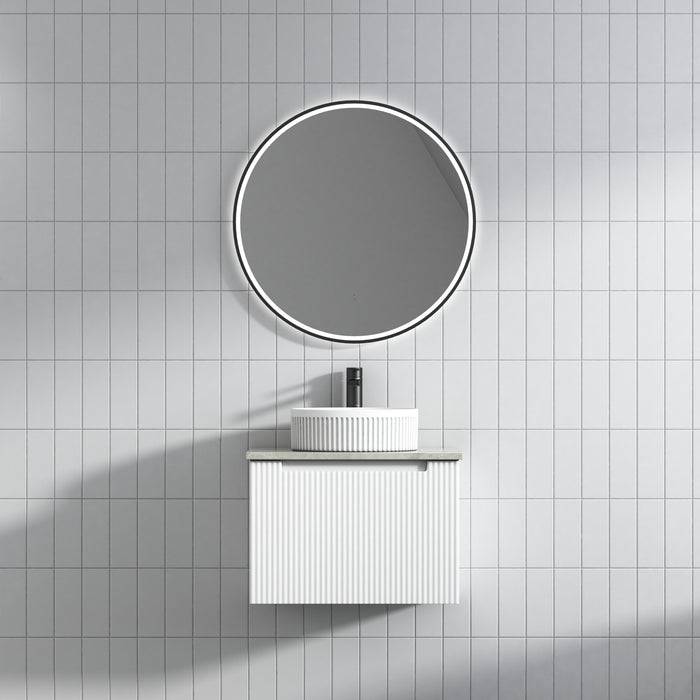600-1800*460mm*400mm Aulic Perla Mark II Matt White Wall Hung Fluted Vanity - HD reno