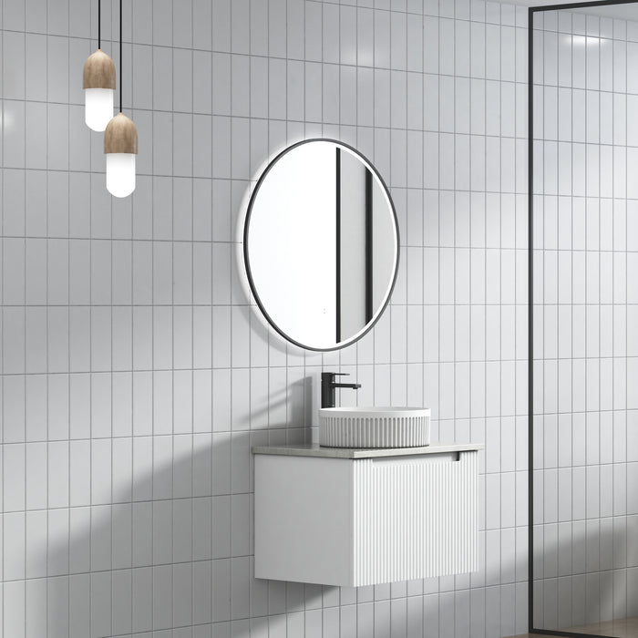 600-1800*460mm*400mm Aulic Perla Mark II Matt White Wall Hung Fluted Vanity - HD reno