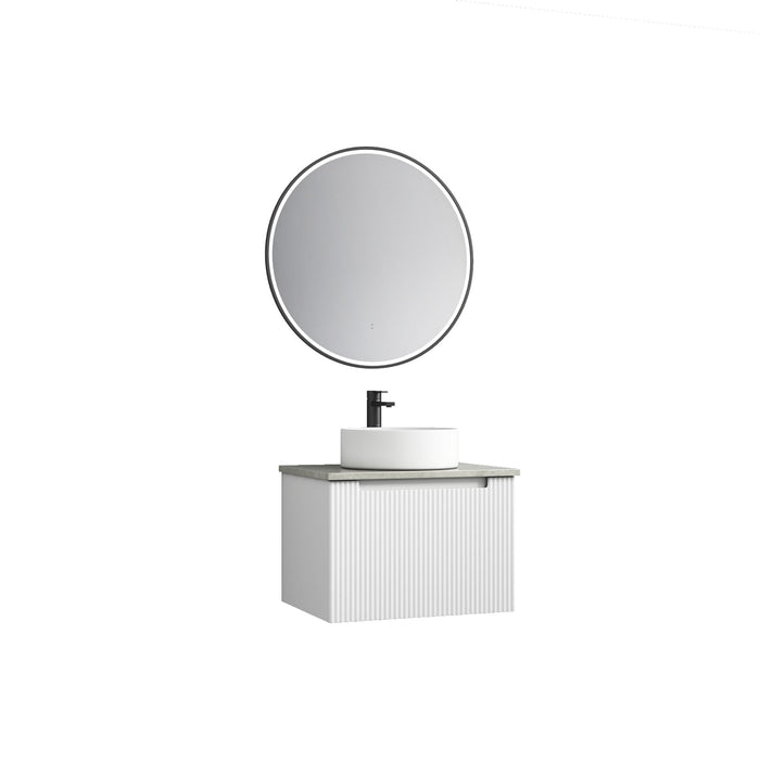 600-1800*460mm*400mm Aulic Perla Mark II Matt White Wall Hung Fluted Vanity - HD reno