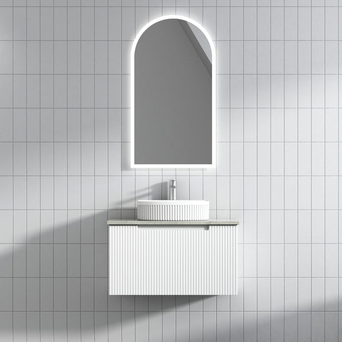 600-1800*460mm*400mm Aulic Perla Mark II Matt White Wall Hung Fluted Vanity - HD reno