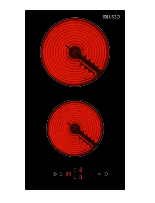 300mm Electric Ceramic Cooktop with 2 Zones Touch Controls - HD reno
