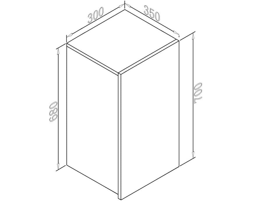 300-500*350*700mm White Poly Finish 1 Door Wall Cabinet Finger Pull Pencil Ddge