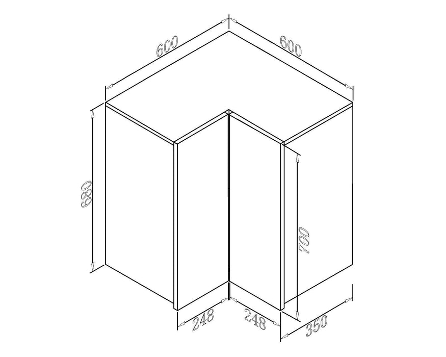600*600*700/800*800*700mm White Wall Corner Cabinet