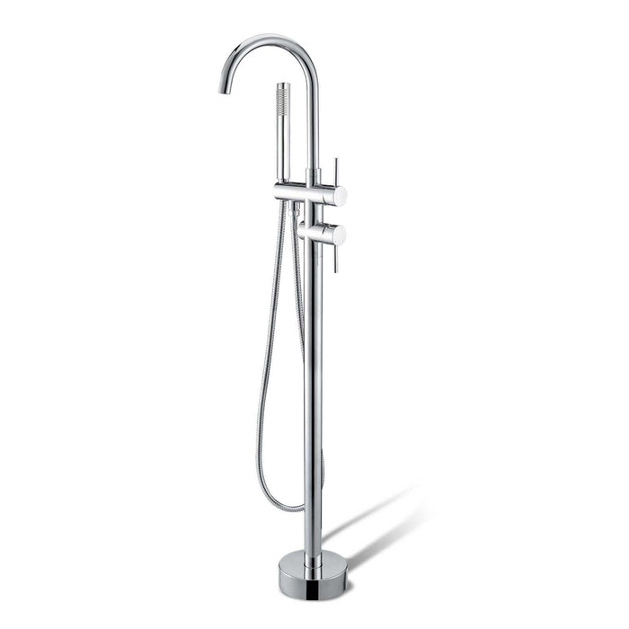 Aquaperla Chrome/Matt Black/Brushed Nickel/Gunmetal Grey/Brushed Gold Solid Brass With Handheld Shower Freestanding Bath Mixer - HD reno