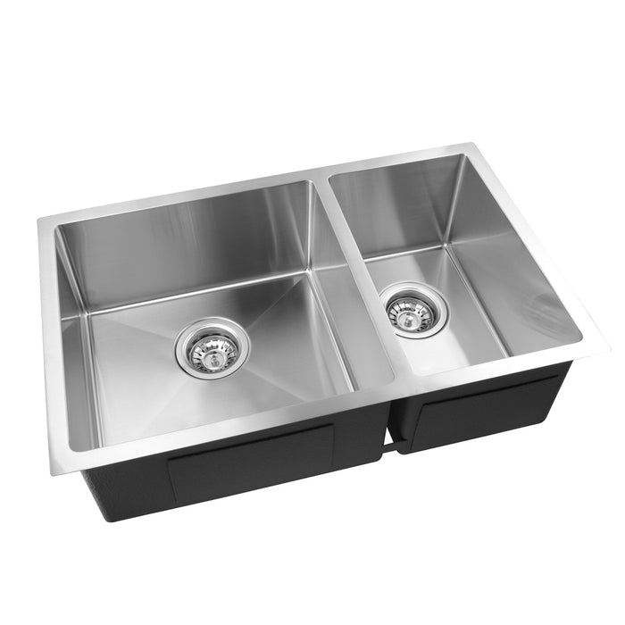 715*450*200mm ACA Handmade 304 Stainless Steel Double Bowl Top/Flush/Undermount Sink - HD reno