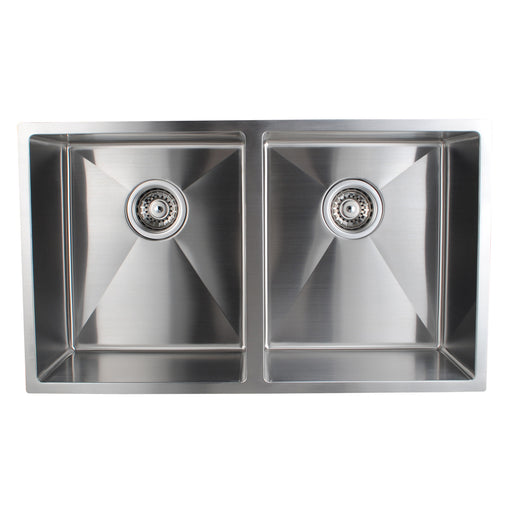 770x450x215mm ACA 1.2mm Handmade Double Bowls Top/Undermount Kitchen/Laundry Sink - HD reno
