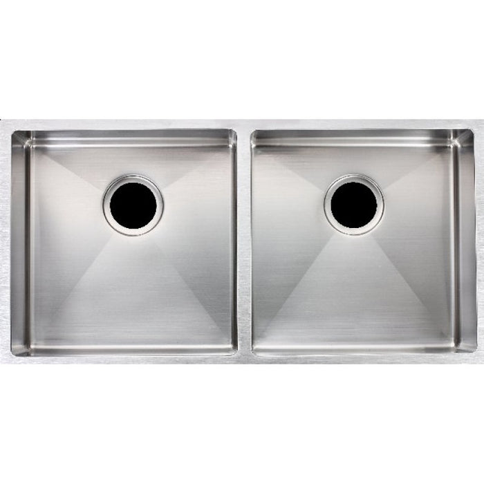 865*440*200mm ACA Handmade Double Bowls Top/Undermount Kitchen Sink Round Corner - HD reno