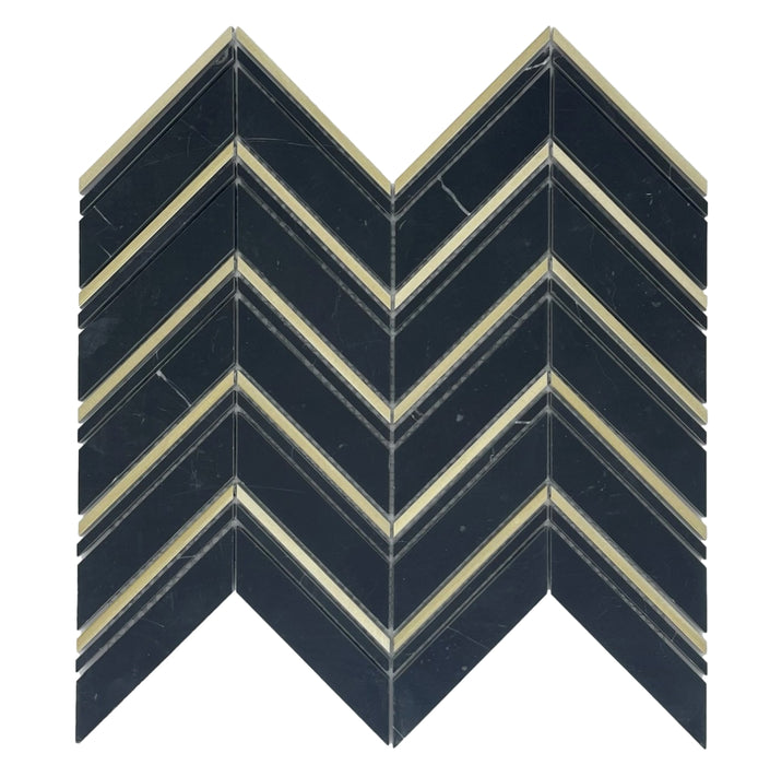Chevron Nero+Gold Honed