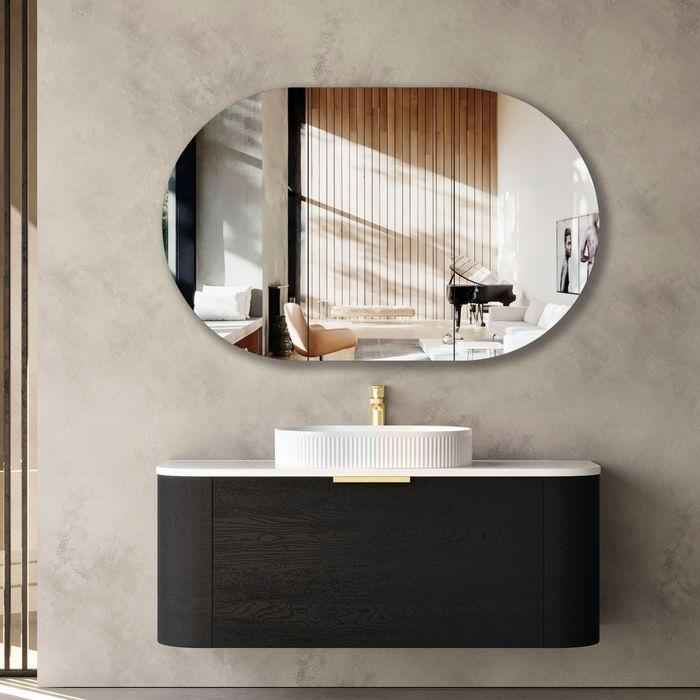 1200*460*450mm OTTI Bondi Black Oak Cabinet Only and Stone Top Bathroom Wall Hung Vanity