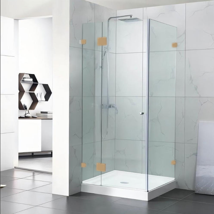 800-1200mm 10mm Glass Square Pivot Door With Return Panel Chrome Frameless 2000mm Height Shower Screens - HD reno