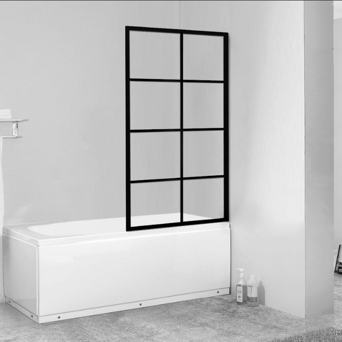 700/800x1500mm Over Bathtub Feature Panel BLACK Framed 8mm Glass Shower Screens - HD reno