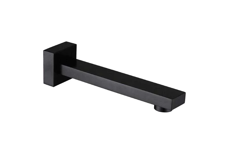 200mm HC Tony Black Rectangle Bath Outlet