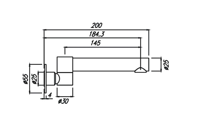 HC Ideal Black Round Swivel Bath Outlet