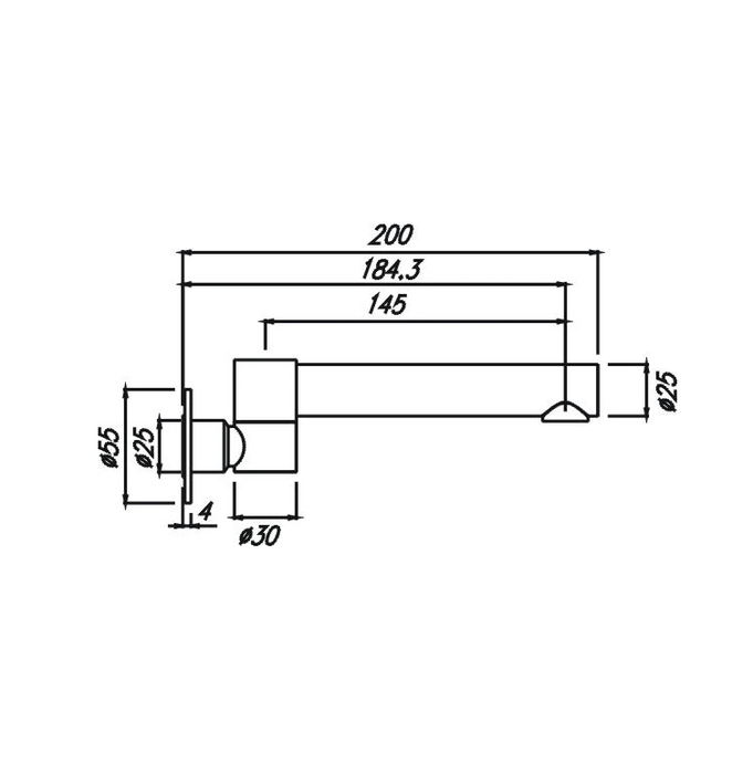 HC Ideal Brushed Nickel Round Swivel Bath Outlet