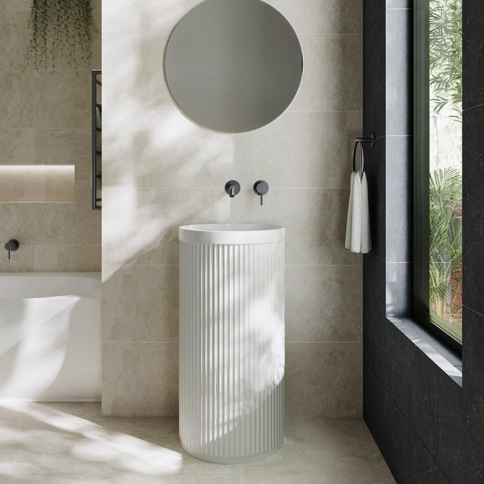 450*450*900mm Minka Solid Surface Freestanding Matte White/Black,Dusk/Forest Basin